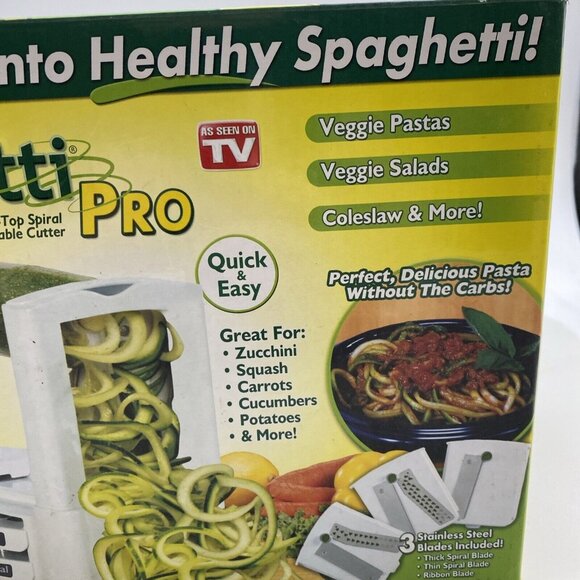 Veggetti Pro Table Top Spiralizer Spiral Vegetable Fruit Slicer Cutter 3 Blades - Picture 3 of 16